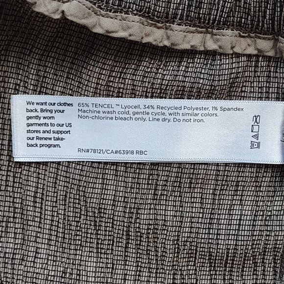 Eileen Fisher Plisse Crinkle Pant Wide-Leg Rye Texture Boho Casual  Size XL - Picture 12 of 12